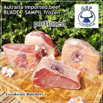 Beef BLADE Australia frozen daging sapi sampil portioned cubed/dadu RENDANG / CURRY BITE-SIZE 2cm 5/8" (price/pack 600g +/-50pcs) brand in stock AMH